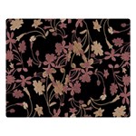 Dark Floral Ornate Print Double Sided Flano Blanket (Large)  80 x60  Blanket Front