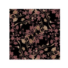 Dark Floral Ornate Print Small Satin Scarf (square)