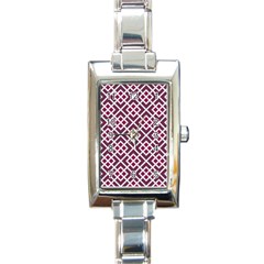 Two Tone Lattice Pattern Purple Rectangle Italian Charm Watch by kellehco