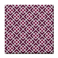 Two Tone Lattice Pattern Purple Tile Coaster