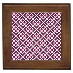 Two Tone Lattice Pattern Purple Framed Tile by kellehco