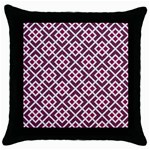 Two Tone Lattice Pattern Purple Throw Pillow Case (Black) Front