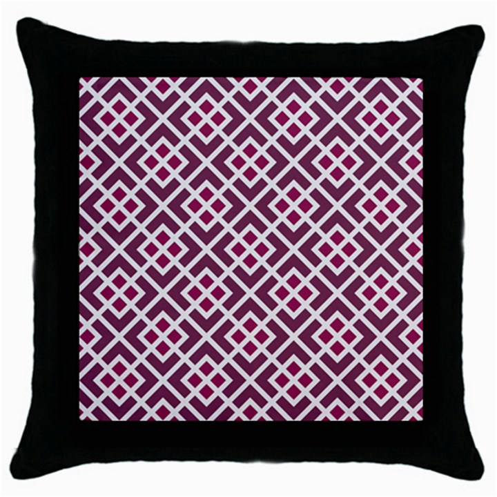 Two Tone Lattice Pattern Purple Throw Pillow Case (Black)