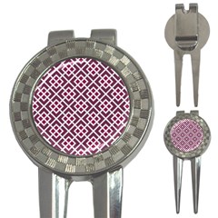 Two Tone Lattice Pattern Purple 3-in-1 Golf Divots by kellehco