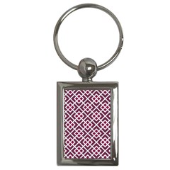 Two Tone Lattice Pattern Purple Key Chain (rectangle) by kellehco