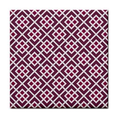 Two Tone Lattice Pattern Purple Face Towel by kellehco