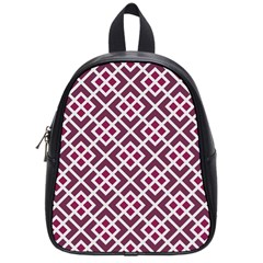 Two Tone Lattice Pattern Purple School Bag (small) by kellehco