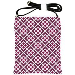 Two Tone Lattice Pattern Purple Shoulder Sling Bag by kellehco