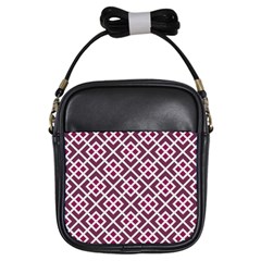 Two Tone Lattice Pattern Purple Girls Sling Bag by kellehco