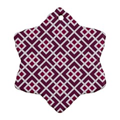 Two Tone Lattice Pattern Purple Ornament (snowflake) by kellehco