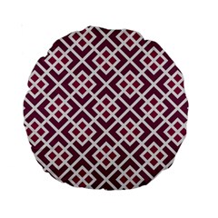 Two Tone Lattice Pattern Purple Standard 15  Premium Round Cushions by kellehco