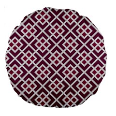 Two Tone Lattice Pattern Purple Large 18  Premium Round Cushions