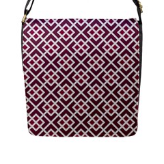 Two Tone Lattice Pattern Purple Flap Closure Messenger Bag (l) by kellehco