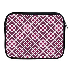 Two Tone Lattice Pattern Purple Apple Ipad 2/3/4 Zipper Cases by kellehco