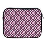 Two Tone Lattice Pattern Purple Apple iPad 2/3/4 Zipper Cases Front