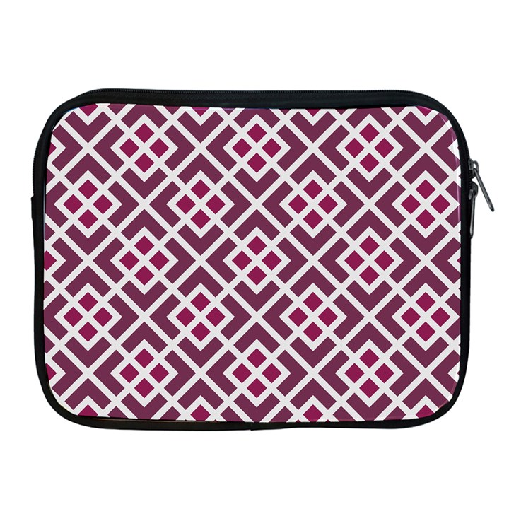 Two Tone Lattice Pattern Purple Apple iPad 2/3/4 Zipper Cases