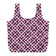 Two Tone Lattice Pattern Purple Full Print Recycle Bag (l) by kellehco