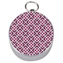 Two Tone Lattice Pattern Purple Silver Compasses by kellehco