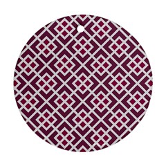 Two Tone Lattice Pattern Purple Ornament (round) by kellehco