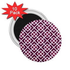 Two Tone Lattice Pattern Purple 2 25  Magnets (10 Pack) 