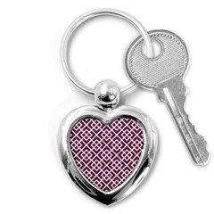 Two Tone Lattice Pattern Purple Key Chain (heart) by kellehco