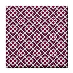 Two Tone Lattice Pattern Purple Tile Coaster Front