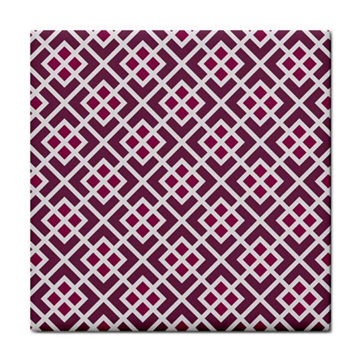 Two Tone Lattice Pattern Purple Tile Coaster