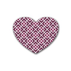 Two Tone Lattice Pattern Purple Heart Coaster (4 Pack)  by kellehco