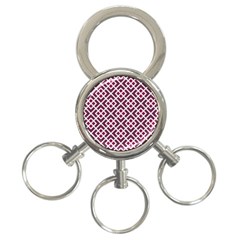 Two Tone Lattice Pattern Purple 3-ring Key Chain by kellehco