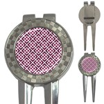 Two Tone Lattice Pattern Purple 3-in-1 Golf Divots Front