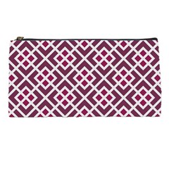 Two Tone Lattice Pattern Purple Pencil Case by kellehco