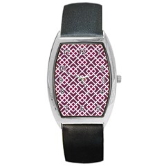 Two Tone Lattice Pattern Purple Barrel Style Metal Watch by kellehco