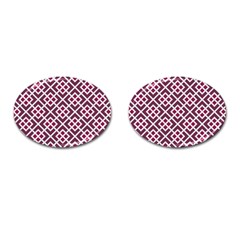 Two Tone Lattice Pattern Purple Cufflinks (oval) by kellehco