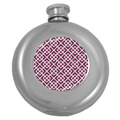 Two Tone Lattice Pattern Purple Round Hip Flask (5 Oz) by kellehco