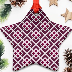 Two Tone Lattice Pattern Purple Star Ornament (two Sides) by kellehco