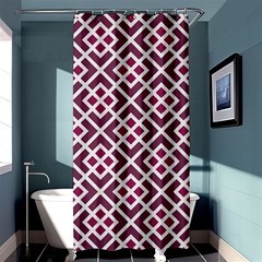 Two Tone Lattice Pattern Purple Shower Curtain 36  X 72  (stall)  by kellehco