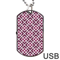 Two Tone Lattice Pattern Purple Dog Tag Usb Flash (one Side) by kellehco