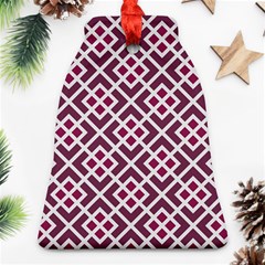 Two Tone Lattice Pattern Purple Ornament (bell) by kellehco