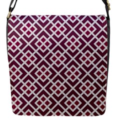 Two Tone Lattice Pattern Purple Flap Closure Messenger Bag (s) by kellehco