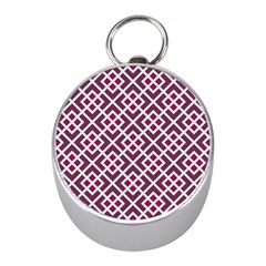 Two Tone Lattice Pattern Purple Mini Silver Compasses by kellehco