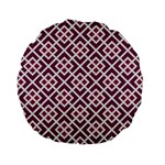 Two Tone Lattice Pattern Purple Standard 15  Premium Flano Round Cushions Back