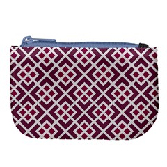 Two Tone Lattice Pattern Purple Large Coin Purse by kellehco