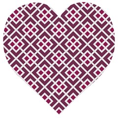 Two Tone Lattice Pattern Purple Wooden Puzzle Heart by kellehco