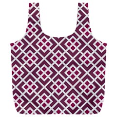 Two Tone Lattice Pattern Purple Full Print Recycle Bag (xxxl) by kellehco