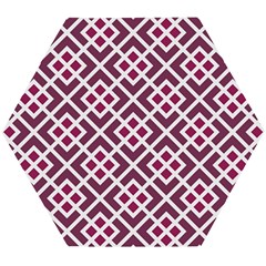 Two Tone Lattice Pattern Purple Wooden Puzzle Hexagon by kellehco