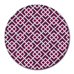 Two Tone Lattice Pattern Purple Round Mousepads by kellehco