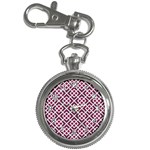 Two Tone Lattice Pattern Purple Key Chain Watches Front