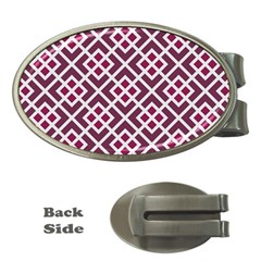 Two Tone Lattice Pattern Purple Money Clips (oval)  by kellehco