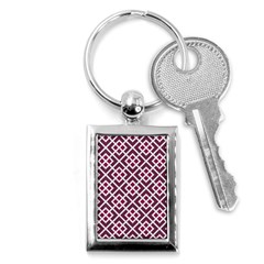 Two Tone Lattice Pattern Purple Key Chain (rectangle) by kellehco