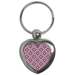 Two Tone Lattice Pattern Purple Key Chain (heart) by kellehco